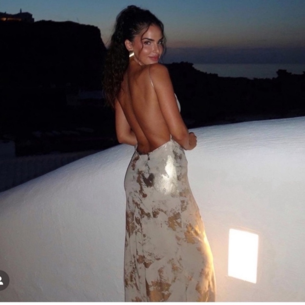 RARE METALLIC PRINT SLIP DRESS - Picture 6 of 17